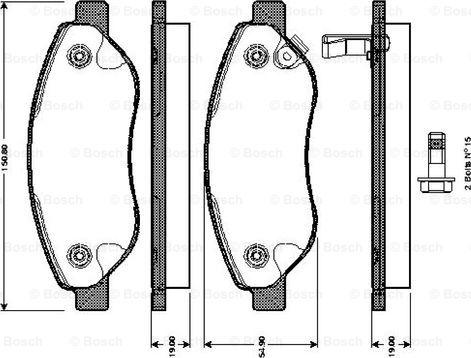 BOSCH 0 986 TB3 055 - Bromsbeläggssats, skivbroms xdelar.se