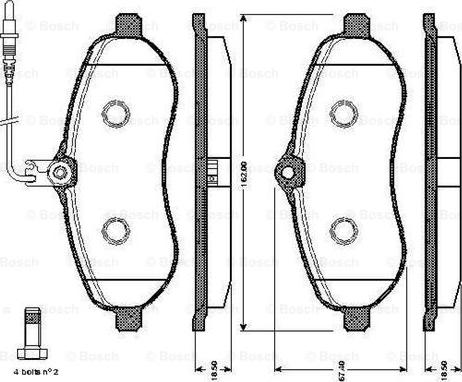 BOSCH 0 986 TB3 015 - Bromsbeläggssats, skivbroms xdelar.se