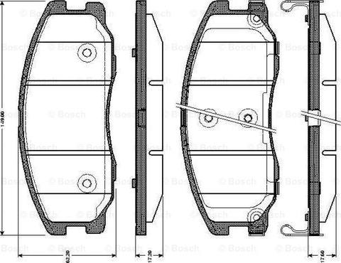 BOSCH 0 986 TB3 017 - Bromsbeläggssats, skivbroms xdelar.se