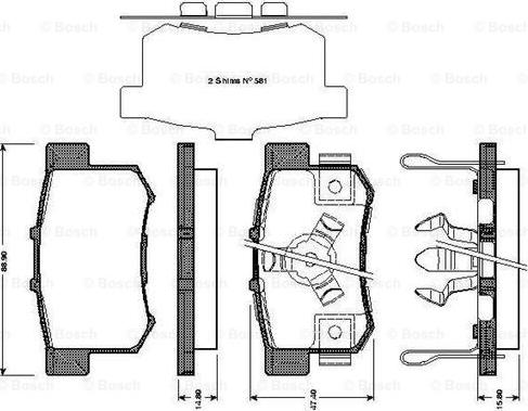 BOSCH 0 986 TB3 039 - Bromsbeläggssats, skivbroms xdelar.se