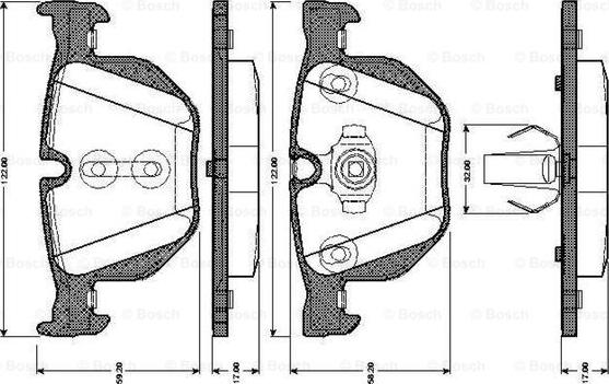 BOSCH 0 986 TB3 034 - Bromsbeläggssats, skivbroms xdelar.se