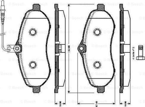 BOSCH 0 986 TB3 037 - Bromsbeläggssats, skivbroms xdelar.se