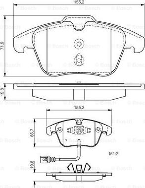 BOSCH 0 986 TB3 154 - Bromsbeläggssats, skivbroms xdelar.se