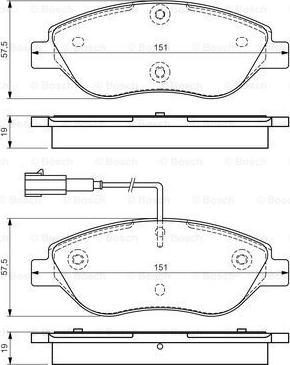 BOSCH 0 986 TB3 155 - Bromsbeläggssats, skivbroms xdelar.se