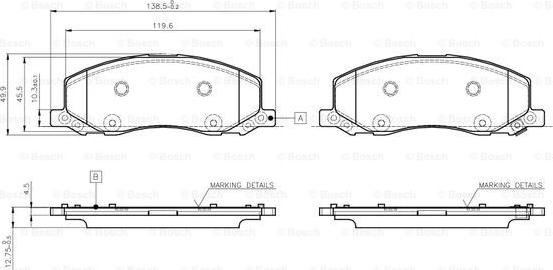 BOSCH 0 986 TB3 108 - Bromsbeläggssats, skivbroms xdelar.se