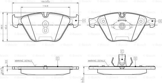 BOSCH 0 986 TB3 134 - Bromsbeläggssats, skivbroms xdelar.se