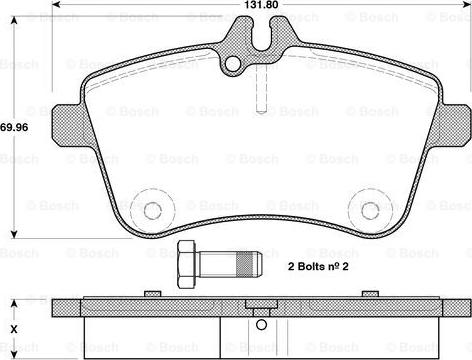 BOSCH 0 986 TB3 130 - Bromsbeläggssats, skivbroms xdelar.se