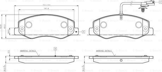 BOSCH 0 986 TB3 132 - Bromsbeläggssats, skivbroms xdelar.se