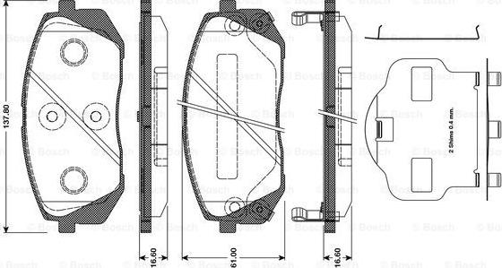 BOSCH 0 986 TB3 124 - Bromsbeläggssats, skivbroms xdelar.se