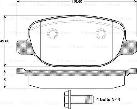 BOSCH 0 986 TB3 122 - Bromsbeläggssats, skivbroms xdelar.se