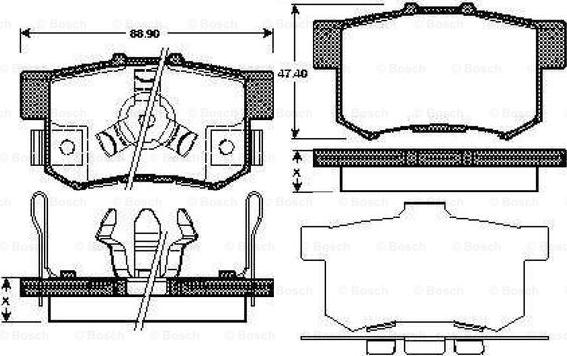 BOSCH 0 986 TB2 985 - Bromsbeläggssats, skivbroms xdelar.se