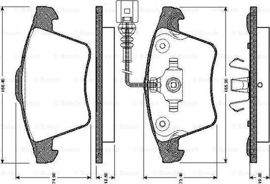 BOSCH 0 986 TB2 922 - Bromsbeläggssats, skivbroms xdelar.se