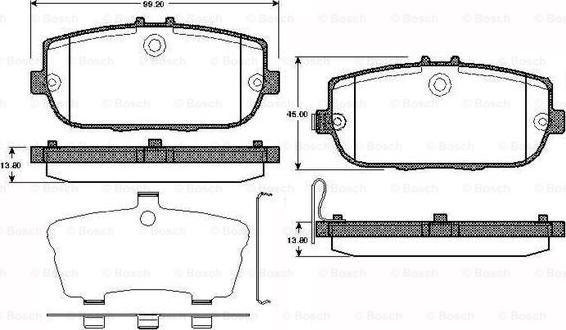 BOSCH 0 986 TB2 970 - Bromsbeläggssats, skivbroms xdelar.se