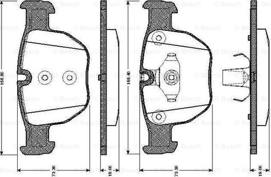 BOSCH 0 986 TB2 444 - Bromsbeläggssats, skivbroms xdelar.se