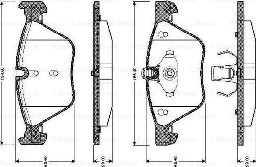 BOSCH 0 986 TB2 466 - Bromsbeläggssats, skivbroms xdelar.se