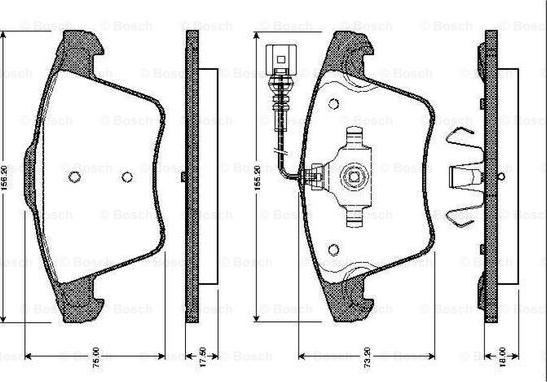 BOSCH 0 986 TB2 462 - Bromsbeläggssats, skivbroms xdelar.se