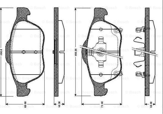 BOSCH 0 986 TB2 467 - Bromsbeläggssats, skivbroms xdelar.se