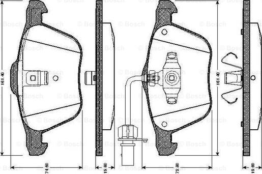 BOSCH 0 986 TB2 405 - Bromsbeläggssats, skivbroms xdelar.se