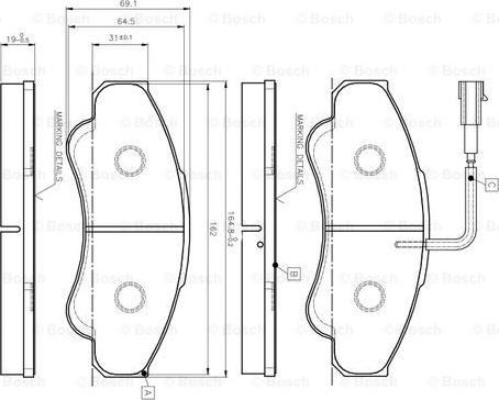 BOSCH 0 986 TB2 431 - Bromsbeläggssats, skivbroms xdelar.se