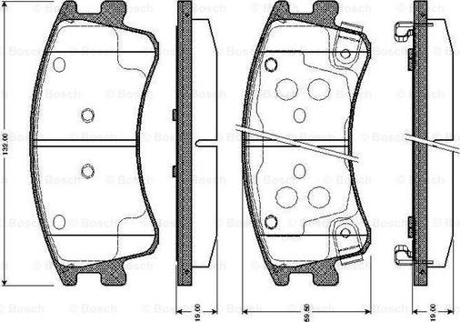 BOSCH 0 986 TB2 437 - Bromsbeläggssats, skivbroms xdelar.se