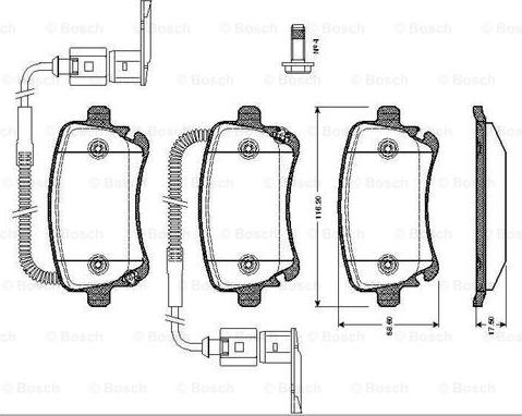 BOSCH 0 986 TB2 425 - Bromsbeläggssats, skivbroms xdelar.se