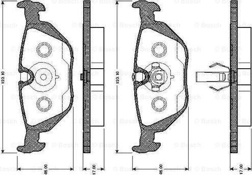 BOSCH 0 986 TB2 595 - Bromsbeläggssats, skivbroms xdelar.se