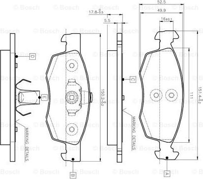 BOSCH 0 986 TB2 541 - Bromsbeläggssats, skivbroms xdelar.se