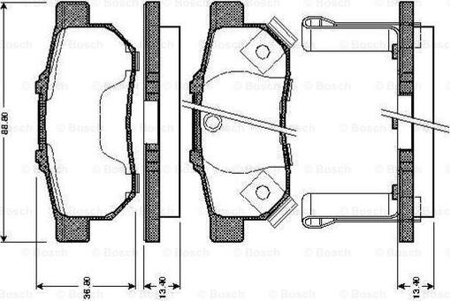 BOSCH 0 986 TB2 573 - Bromsbeläggssats, skivbroms xdelar.se