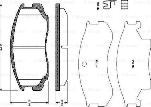 BOSCH 0 986 TB2 651 - Bromsbeläggssats, skivbroms xdelar.se