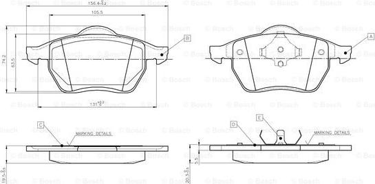 BOSCH 0 986 TB2 672 - Bromsbeläggssats, skivbroms xdelar.se