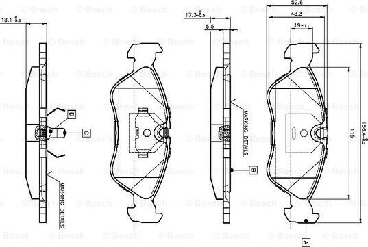 BOSCH 0 986 TB2 016 - Bromsbeläggssats, skivbroms xdelar.se