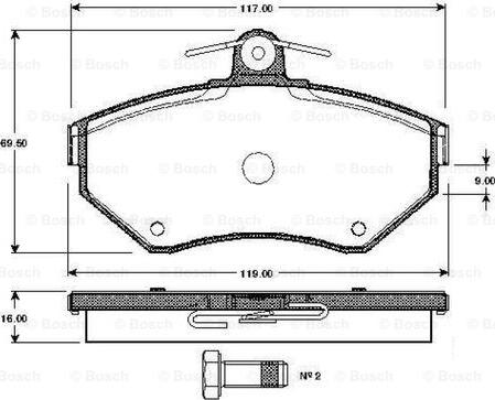 BOSCH 0 986 TB2 039 - Bromsbeläggssats, skivbroms xdelar.se