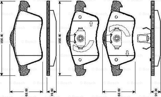 BOSCH 0 986 TB2 038 - Bromsbeläggssats, skivbroms xdelar.se