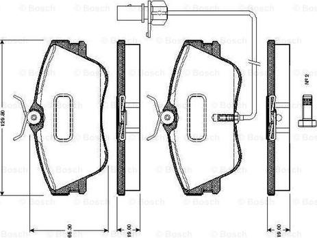 BOSCH 0 986 TB2 028 - Bromsbeläggssats, skivbroms xdelar.se