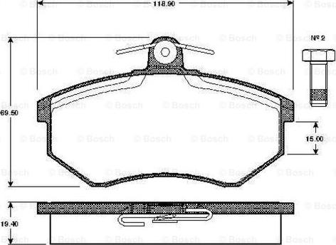 BOSCH 0 986 TB2 070 - Bromsbeläggssats, skivbroms xdelar.se