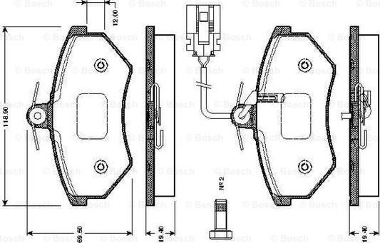 BOSCH 0 986 TB2 072 - Bromsbeläggssats, skivbroms xdelar.se