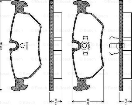 BOSCH 0 986 TB2 144 - Bromsbeläggssats, skivbroms xdelar.se