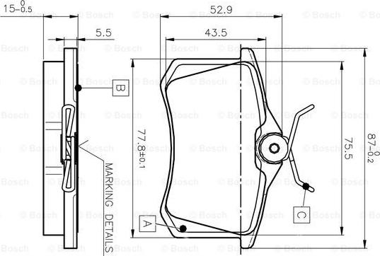 BOSCH 0 986 TB2 140 - Bromsbeläggssats, skivbroms xdelar.se