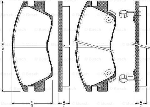 BOSCH 0 986 TB2 154 - Bromsbeläggssats, skivbroms xdelar.se