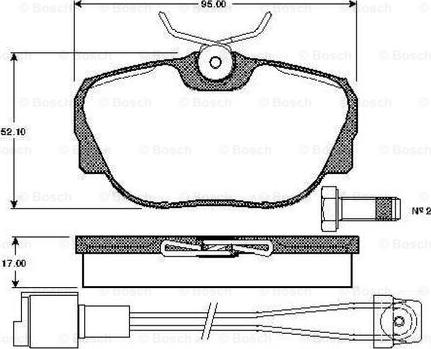 BOSCH 0 986 TB2 163 - Bromsbeläggssats, skivbroms xdelar.se