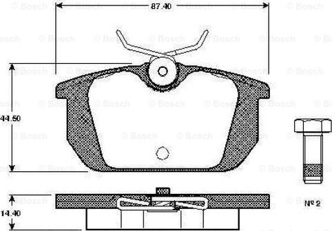 BOSCH 0 986 TB2 119 - Bromsbeläggssats, skivbroms xdelar.se