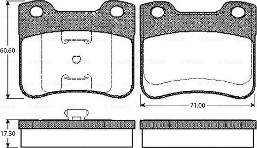 BOSCH 0 986 TB2 129 - Bromsbeläggssats, skivbroms xdelar.se