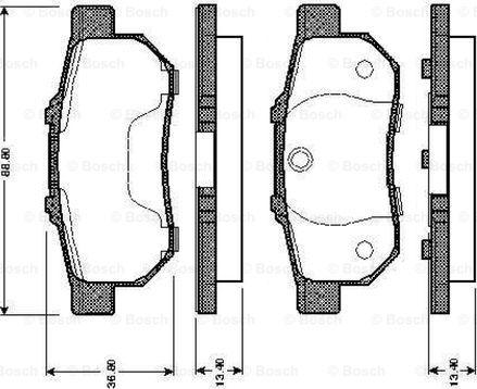 BOSCH 0 986 TB2 121 - Bromsbeläggssats, skivbroms xdelar.se