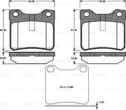 BOSCH 0 986 TB2 176 - Bromsbeläggssats, skivbroms xdelar.se