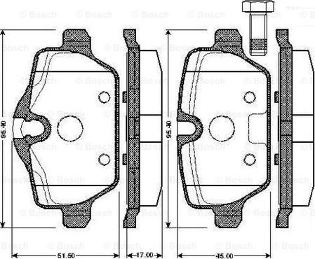 BOSCH 0 986 TB2 890 - Bromsbeläggssats, skivbroms xdelar.se