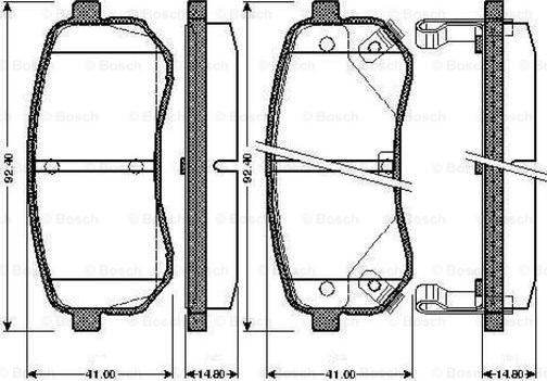 BOSCH 0 986 TB2 893 - Bromsbeläggssats, skivbroms xdelar.se