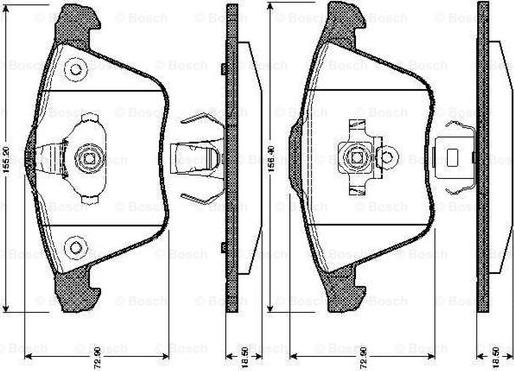 BOSCH 0 986 TB2 850 - Bromsbeläggssats, skivbroms xdelar.se