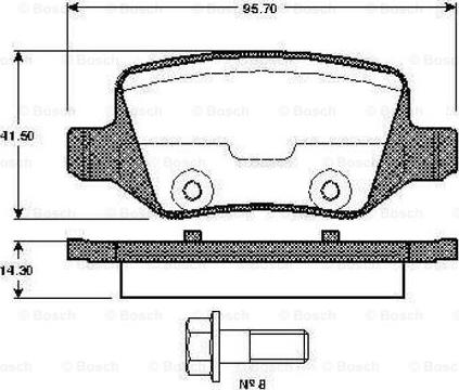 BOSCH 0 986 TB2 391 - Bromsbeläggssats, skivbroms xdelar.se