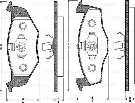 BOSCH 0 986 TB2 301 - Bromsbeläggssats, skivbroms xdelar.se