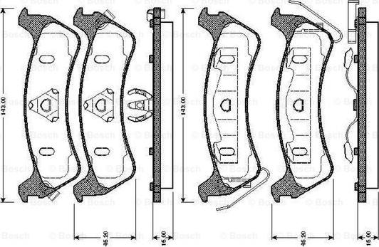 BOSCH 0 986 TB2 308 - Bromsbeläggssats, skivbroms xdelar.se